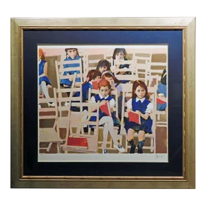 Aldo Luongo First Day of School Signed Fine Art Serigraph Framed