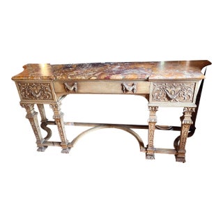 Antique Breche De Vendome Marble Console Table For Sale