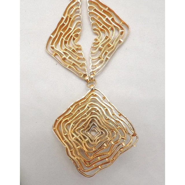 1970s 1973 Vintage Signed Napier Modernist Pendant Necklace For Sale - Image 5 of 12