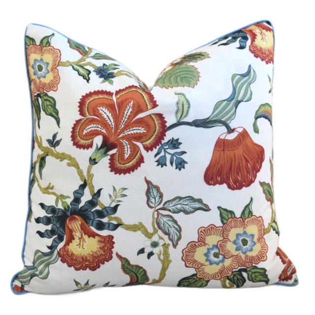 2020s Designer Schumacher Hothouse Flowers Double Sided Feather/Down Pillow For Sale - Image 5 of 5