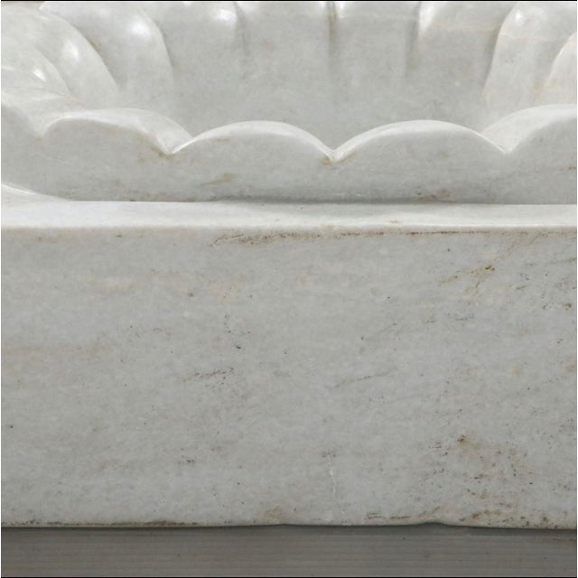 Stone Beautiful Carved Marble Sink For Sale - Image 7 of 9