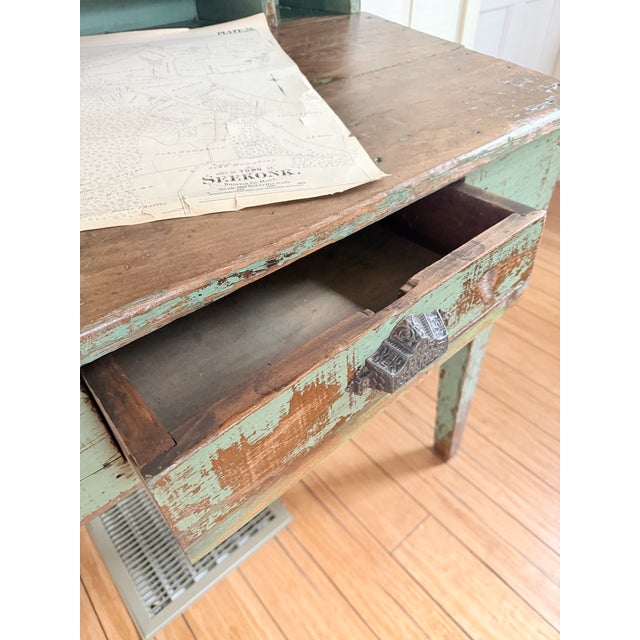 Antique Industrial Pine Desk For Sale - Image 10 of 15