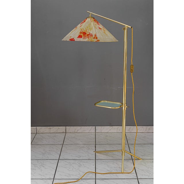 Hight Adjustable Floor Lamp with Adjustable Shelf, Vienna, 1950s For Sale - Image 4 of 18