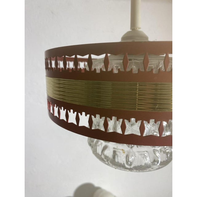 Vintage Space Age Hanging Lamp in Red, 1970s For Sale - Image 5 of 18