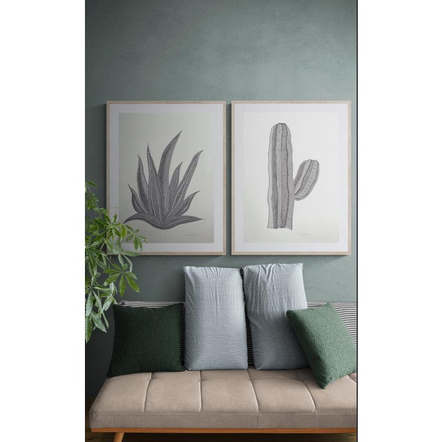 2020s Original Sarah Vaaler Minimalist Desert Cactus Still Life Drawing For Sale - Image 5 of 5
