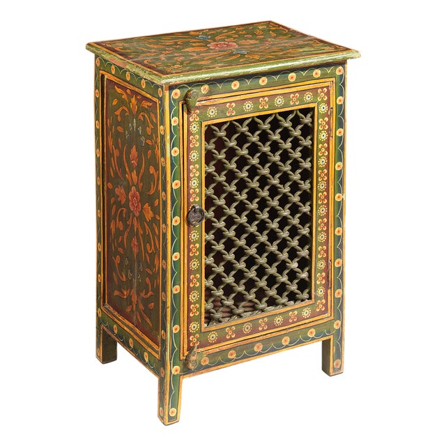 Side Cabinet with Lattice Front, 1940s For Sale
