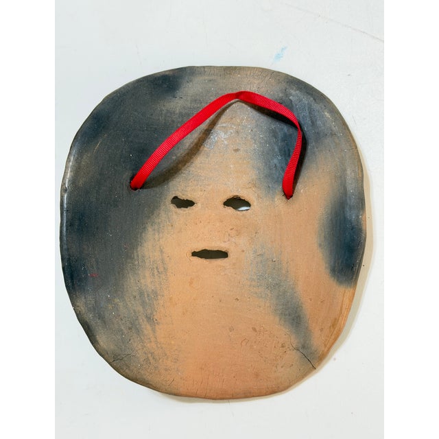 Vintage Mexican Hand-Painted Terracotta Folk Art Mask With Fish For Sale In Portland, OR - Image 6 of 9