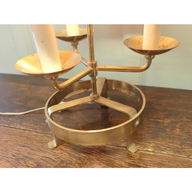 Metal French Brass Triple Bouillotte Table Lamp, 1900s For Sale - Image 7 of 8