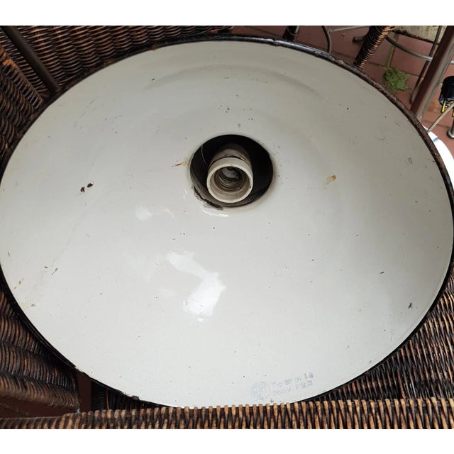 Vintage Industrial Enamel Ceiling Lamp from LBL, in Very Good conditions. Designed 1920 to 1949 European Plug (up to...