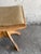 Rustic Vintage Wooden Stool with Light Yellow Seat For Sale - Image 3 of 10