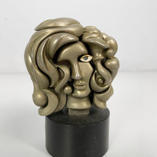 Spanish Nickel-Plated Metal Portrait de Michèle Sculpture by Berrocal, 1969-1971 For Sale - Image 6 of 13