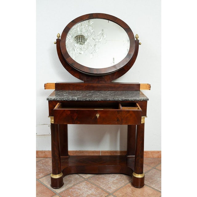 Traditional Antique Empire Mahogany Dressing Table, France, Early 19th Century For Sale - Image 3 of 6