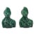 Emerald Green Ceramic Goddess Bust Figures - Pair For Sale