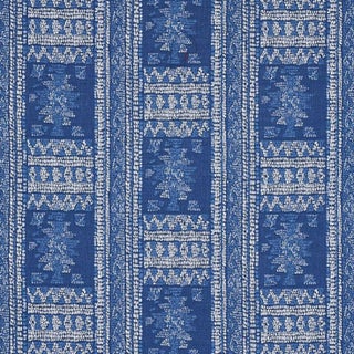 Sample - Schumacher Maracena Jacquard Fabric in Blue For Sale