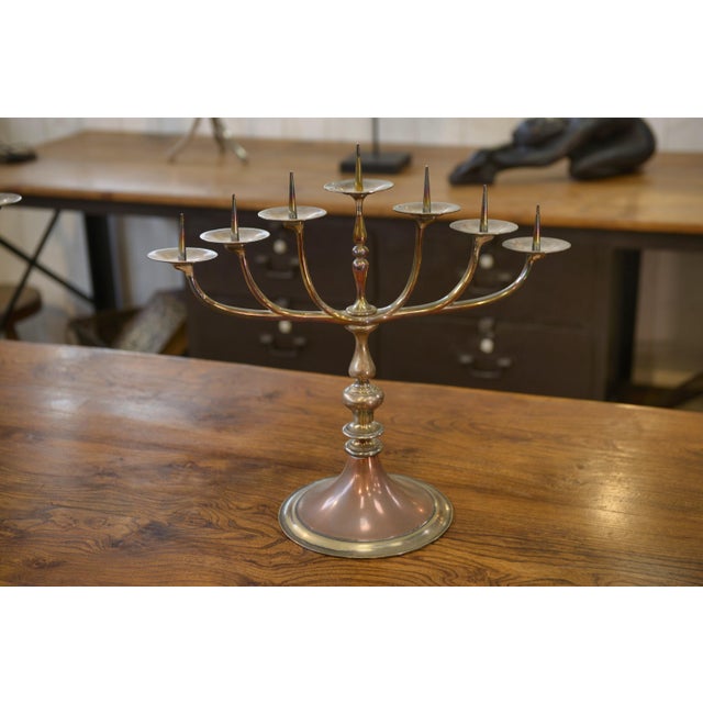 Vintage Brass and Copper Candleholders, 1950s, Set of 2 For Sale - Image 6 of 12