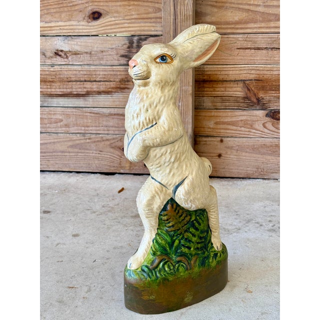 Vaillancourt Sculptural Folk Art Chalkware Hand Painted-Limited Edition Rabbit Decorative Object For Sale - Image 10 of 11