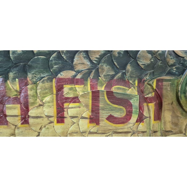 Six Foot "Fresh Fish" Trade Sign For Sale - Image 9 of 12