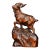 Chinese Hand-Carved Boxwood Goat Figurine, Auspicious Symbol For Sale