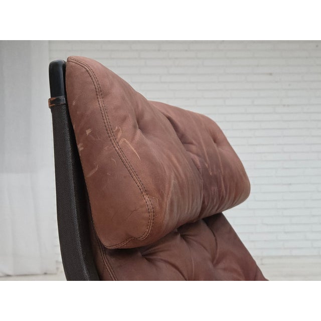 1970s Swedish Pernilla Lounge Chair in Leather by Bruno Mathsson for Dux, 1970s For Sale - Image 5 of 18
