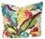 Late 20th Century Pair Large Vintage Tropical Floral & Leaf Barkcloth Pillows For Sale - Image 5 of 10