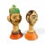 India Paper Mache Folk Art Bust Pair-Rajasthani Style Heads-Kasmiri-Sculpture For Sale - Image 14 of 15