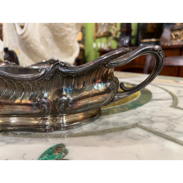 Victor Saglier (French, 1809-1894) Silvered Bronze Centerpiece or Planter For Sale - Image 4 of 10