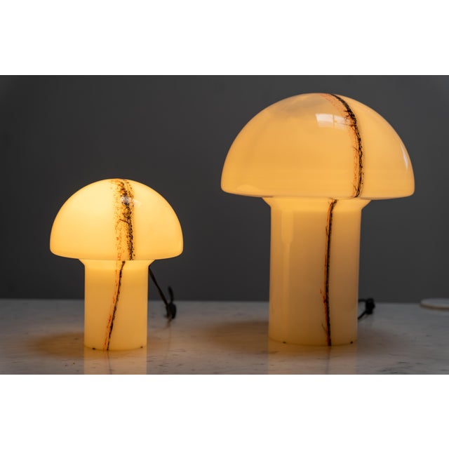 Lido Glass Mushroom Table Lamps from Peill & Putzler, Germany 1970s, Set of 2 For Sale - Image 11 of 14