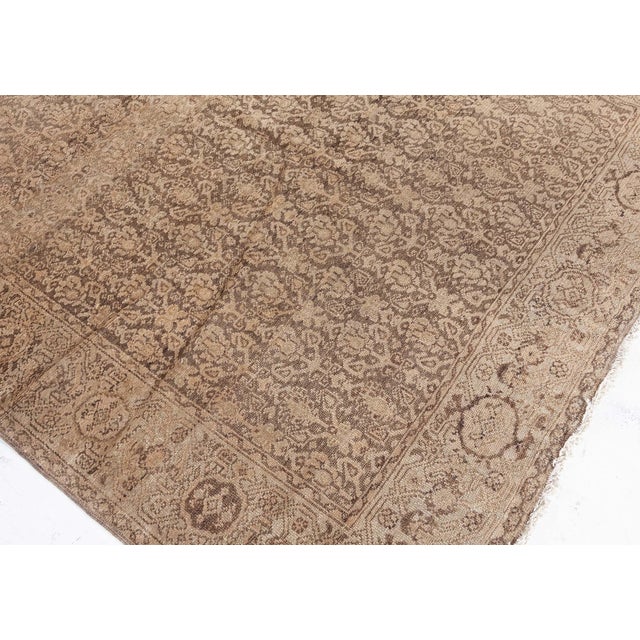 Persian 1900s Persian Malayer Floral Design Handmade Wool Rug For Sale - Image 3 of 8