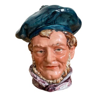 Early 20th Century Antique Majolica Scotsman Tobacco Jar For Sale