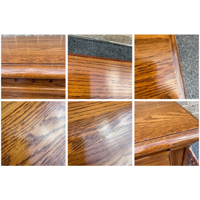 Vintage Pennsylvania House Chippendale Solid Oak 8 Drawer Double Dresser For Sale - Image 17 of 18