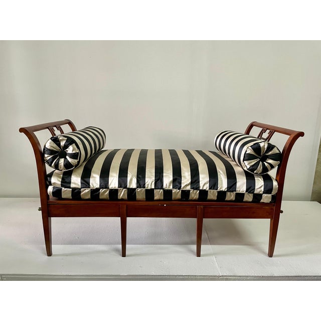 Wood Antique Mahogany Classical Day Bed with Woven Cane Base For Sale - Image 7 of 18