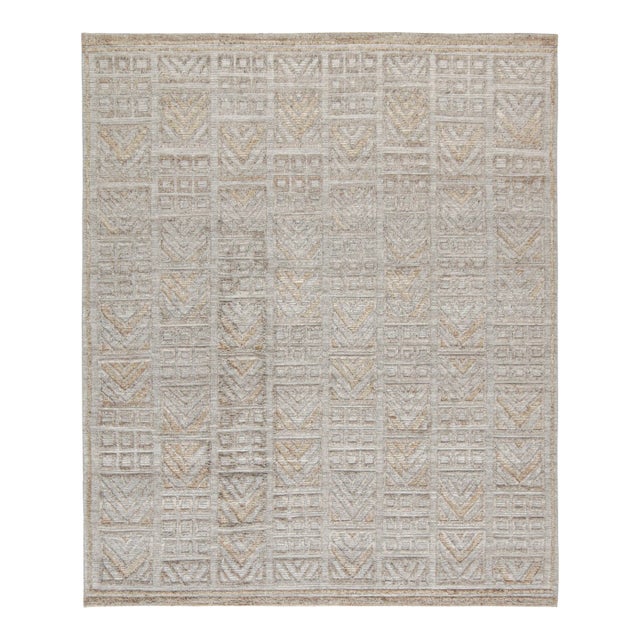Rug & Kilim’s Scandinavian Rug Indoor/Outdoor Rug With Gray Geometric Pattern - 9'x12' For Sale
