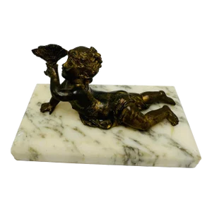Antique Bronze and Marble Sculpture