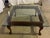 Vintage Chippendale Style Mahogany Square Glass Top Ball and Claw Foot Coffee Table For Sale - Image 4 of 4