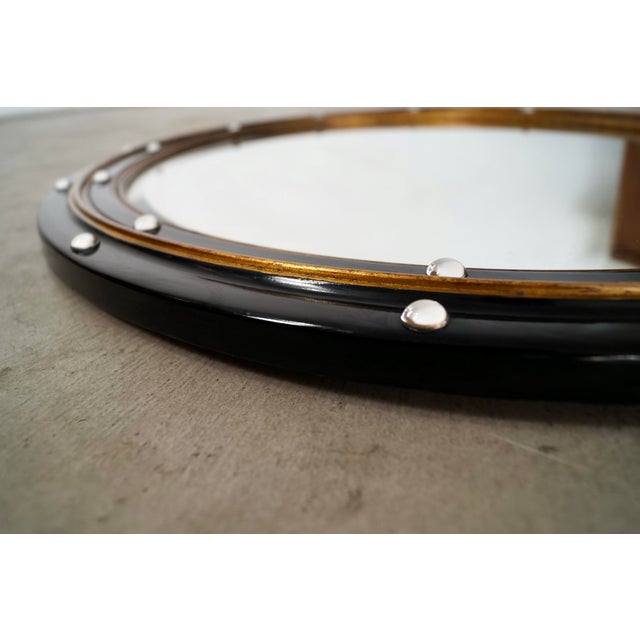 1960’s Hollywood Regency Oval Beveled Gilded Mirror For Sale - Image 12 of 12