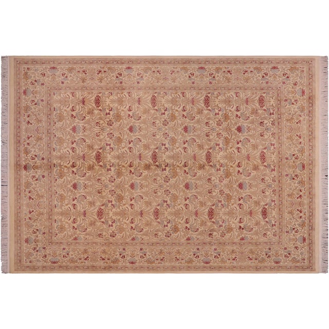 Beige Boho Chic 1900's Pak-Persian Beige/Red Wool Rug - 8'1'' X 10'0'' For Sale - Image 8 of 9