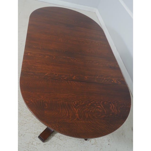 Stickley Mission Oak Round Dining Room Table For Sale - Image 11 of 18