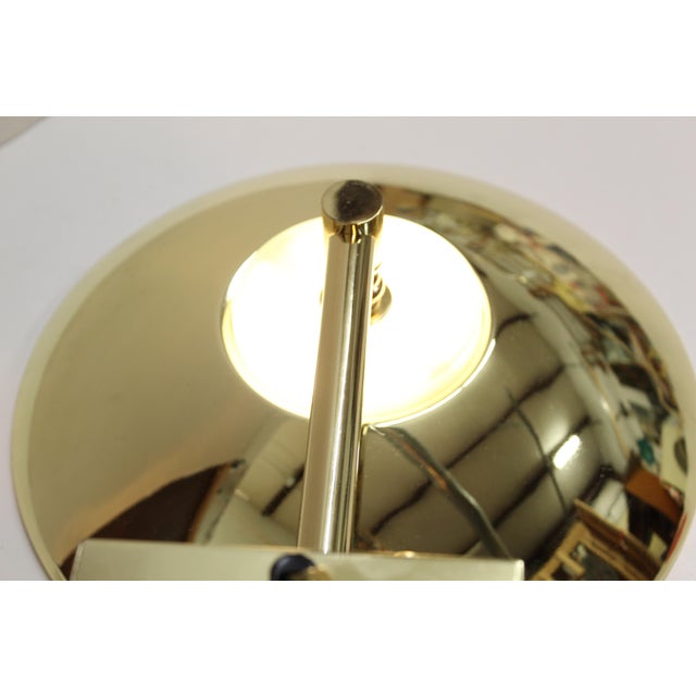 Vintage Mid Century Modern Brass Flying Saucer Wall Sconce For Sale In Fayetteville, AR - Image 6 of 11