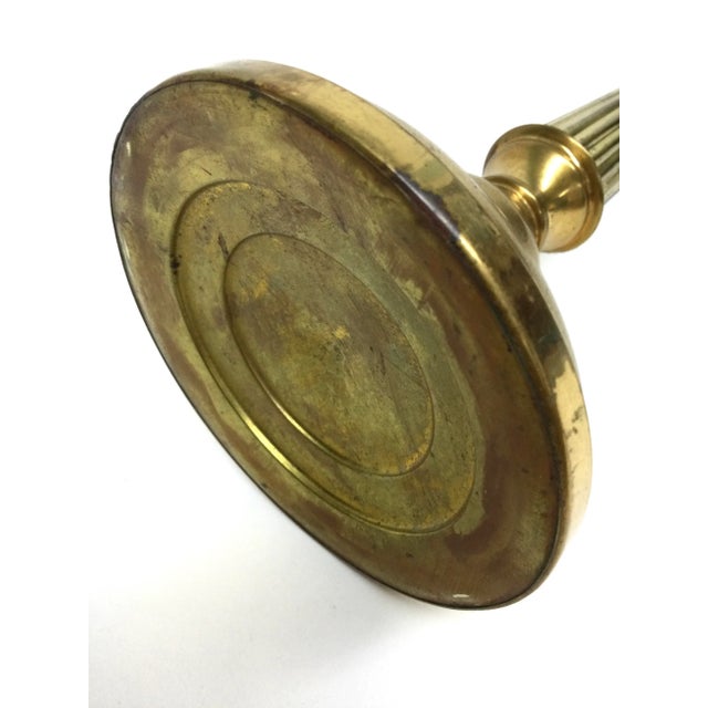 1930s Brass Heavy Base Single Candle Holder For Sale In Portland, ME - Image 6 of 10