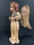 Tan Vintage Hand Carved Wooden Standing Angel Paying Violin Instrument Sculpture For Sale - Image 8 of 10