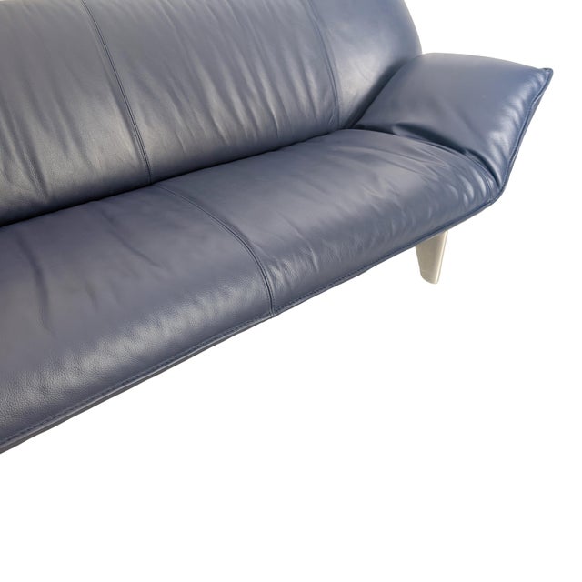 Metal Tango Sofa in Leather Black from Leolux For Sale - Image 7 of 11