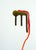 The Letter M Minimalist Ink Painting Olive Green Vermillion Red For Sale
