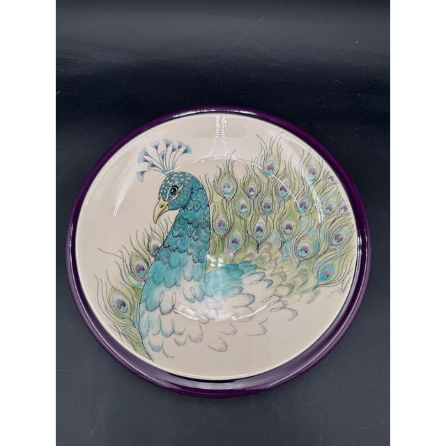 Accent Salad Plates Edie Rose Home Peacock Collection 9 1/8" Brand New - Set of 4 For Sale In Dallas - Image 6 of 10