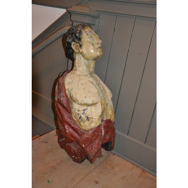 Carved 19th Century English Ship's Figurehead of a Classical Male For Sale - Image 9 of 10