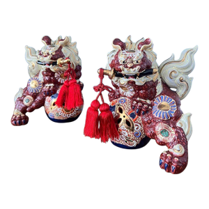 Pair of Vintage Foo Dog / ShiShi Guardian Lions