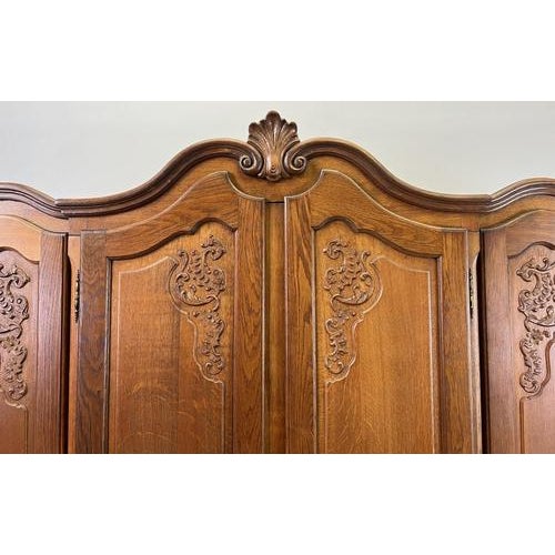 Vintage French Louis XVI Style Wardrobe in Oak For Sale - Image 4 of 11