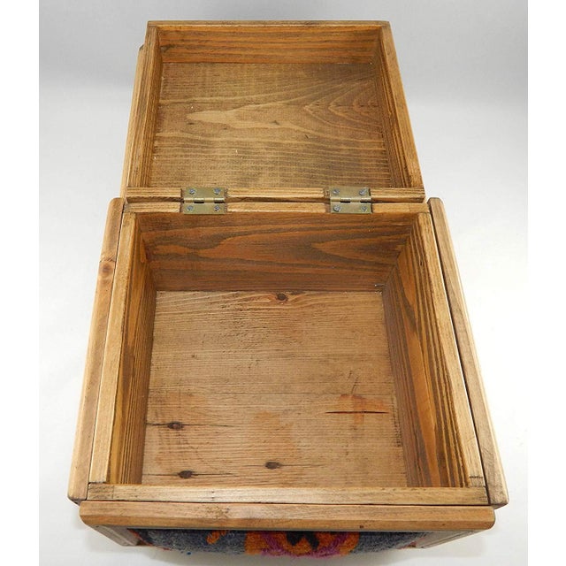 Bohemian Kilim Chest Turkish Kilim Rug Chest Vintage Wooden