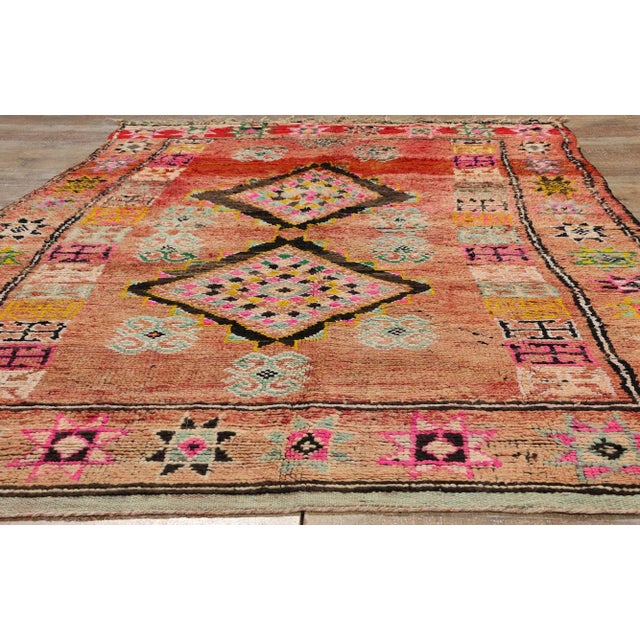 Brick Red Vintage Red Boujad Moroccan Rug - 05'05 X 09'01 For Sale - Image 8 of 9