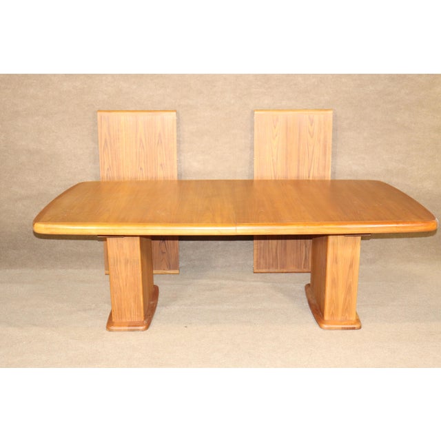 Wood Mid 20th Century Teak Danish Dining Table With Leaves For Sale - Image 7 of 7