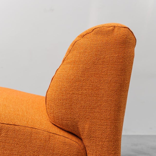1970s Vintage Orange Fabric Armchair, 1970s For Sale - Image 5 of 12